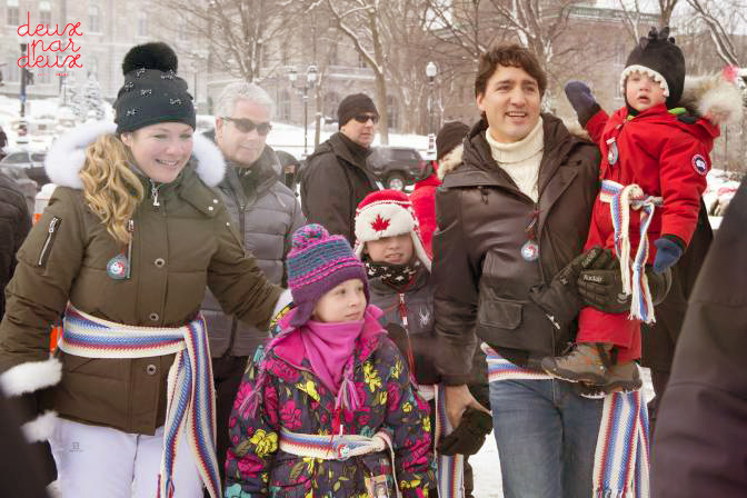 Премьер-министр Канады Джастин Трюдо и зимний комбинезон Deux par Deux